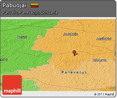 Political Panoramic Map of Pabuojai