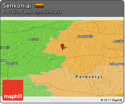 Political Panoramic Map of Senkoniai