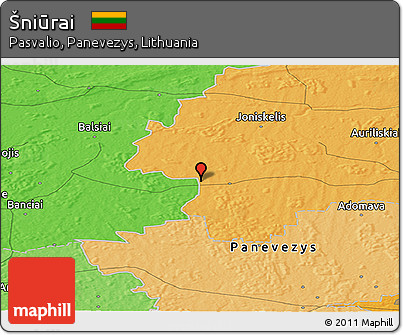 Political Panoramic Map of Šniūrai