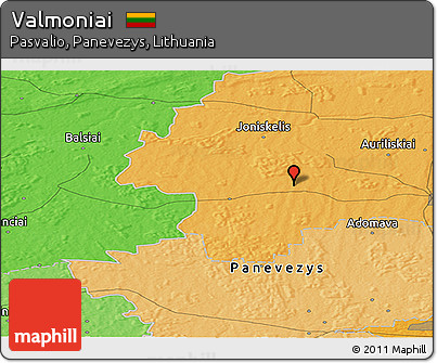 Political Panoramic Map of Valmoniai