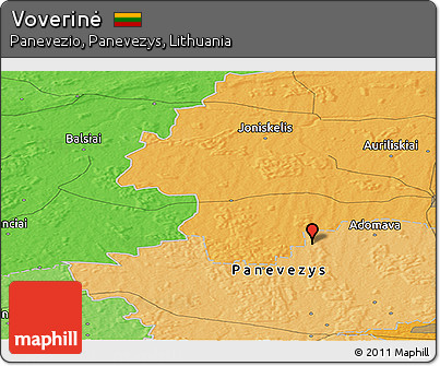 Political Panoramic Map of Voverinė