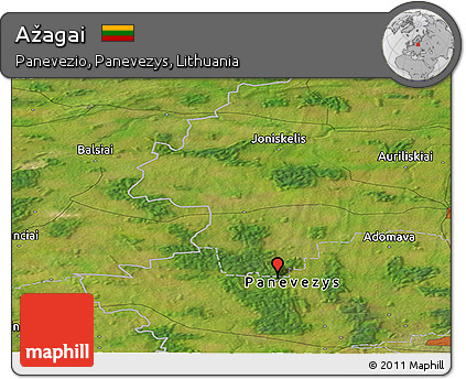 Satellite Panoramic Map of Ažagai