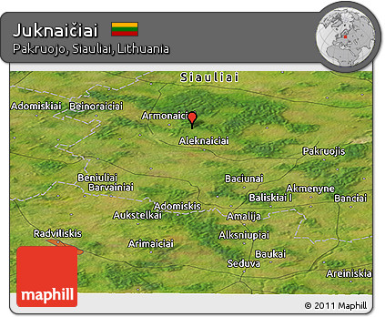 Satellite Panoramic Map of Juknaičiai
