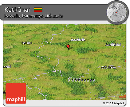 Satellite Panoramic Map of Katkūnai