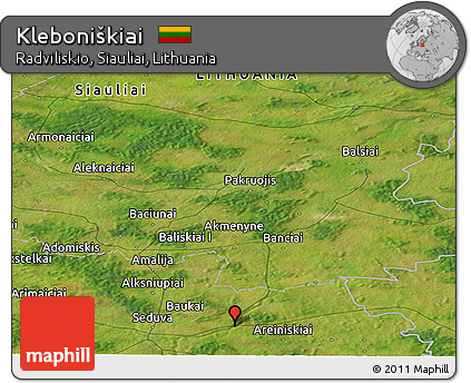 Satellite Panoramic Map of Kleboniškiai