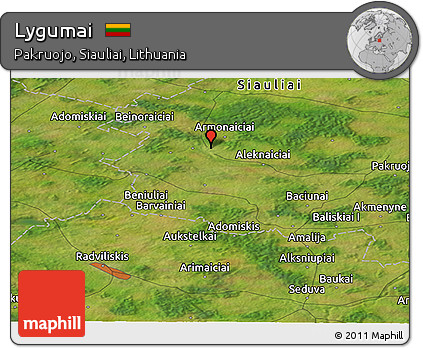 Satellite Panoramic Map of Lygumai