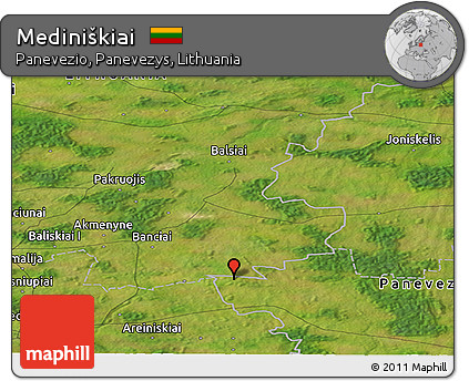 Satellite Panoramic Map of Mediniškiai