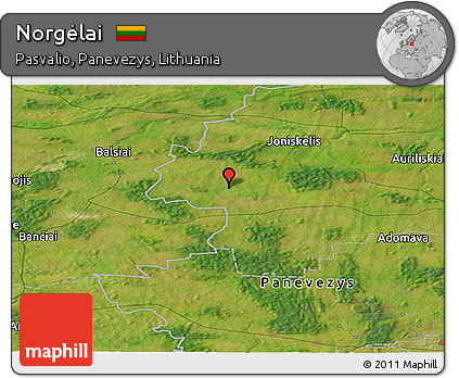 Satellite Panoramic Map of Norgėlai