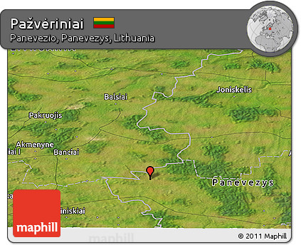 Satellite Panoramic Map of Pažvėriniai