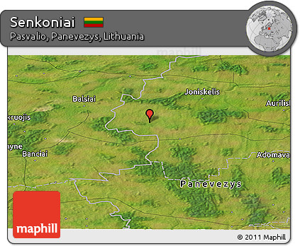 Satellite Panoramic Map of Senkoniai