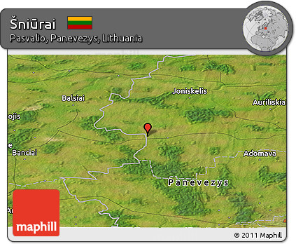 Satellite Panoramic Map of Šniūrai