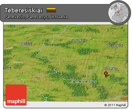 Satellite Panoramic Map of Teberešiškiai
