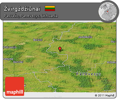 Satellite Panoramic Map of Žvirgždžiūnai