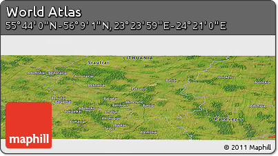 Satellite Panoramic Map of the Area around 55° 56' 31" N, 23° 52' 30" E
