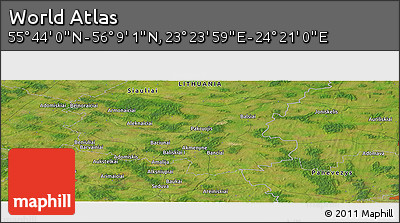 Satellite Panoramic Map of the Area around 55° 56' 31" N, 23° 52' 30" E