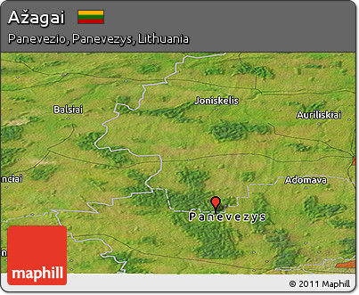 Satellite Panoramic Map of Ažagai