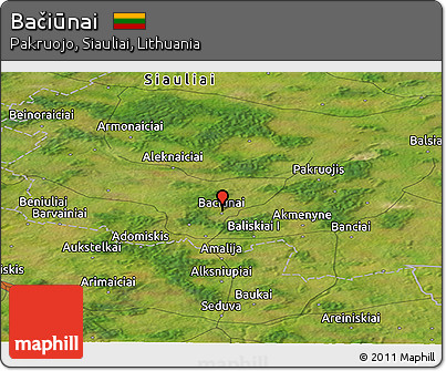 Satellite Panoramic Map of Bačiūnai