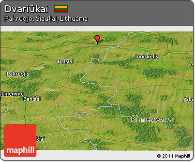 Satellite Panoramic Map of Dvariūkai