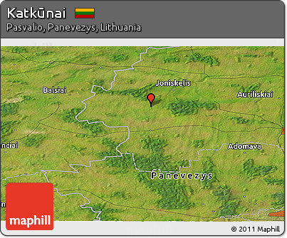 Satellite Panoramic Map of Katkūnai