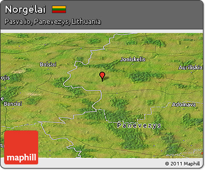 Satellite Panoramic Map of Norgėlai