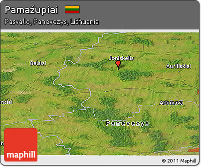 Satellite Panoramic Map of Pamažupiai