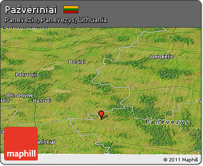 Satellite Panoramic Map of Pažvėriniai