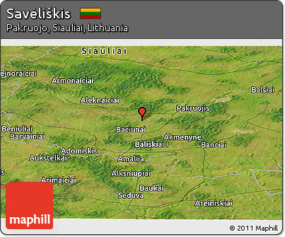 Satellite Panoramic Map of Savėliškis