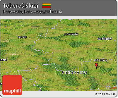 Satellite Panoramic Map of Teberešiškiai