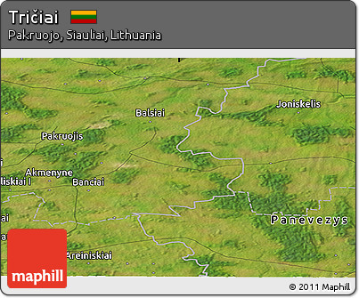 Satellite Panoramic Map of Tričiai