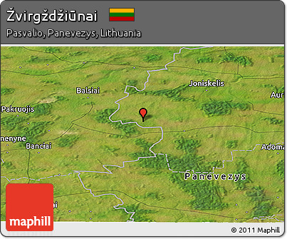 Satellite Panoramic Map of Žvirgždžiūnai