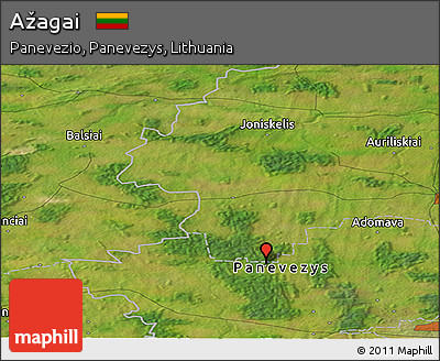 Satellite Panoramic Map of Ažagai