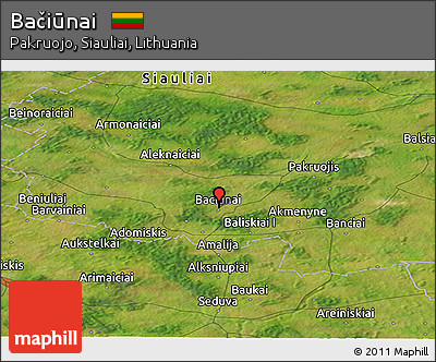 Satellite Panoramic Map of Bačiūnai