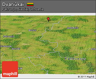 Satellite Panoramic Map of Dvariūkai