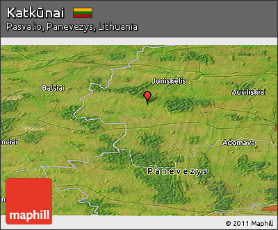 Satellite Panoramic Map of Katkūnai