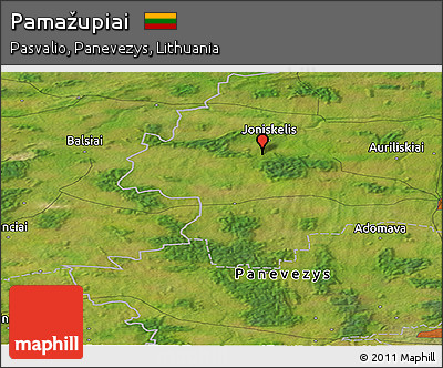 Satellite Panoramic Map of Pamažupiai