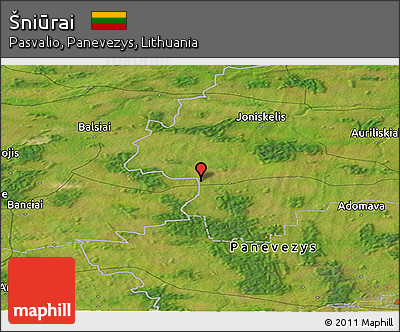 Satellite Panoramic Map of Šniūrai