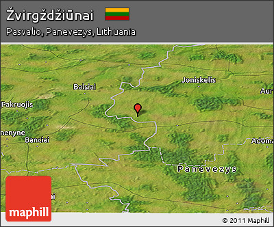 Satellite Panoramic Map of Žvirgždžiūnai