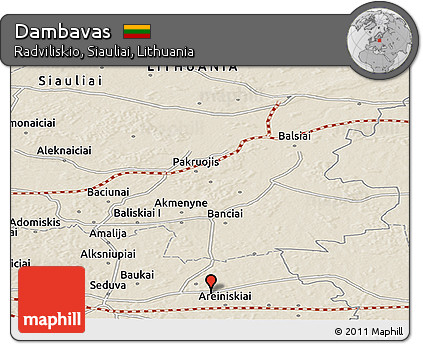 Shaded Relief Panoramic Map of Dambavas