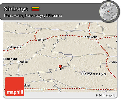 Shaded Relief Panoramic Map of Sinkonys