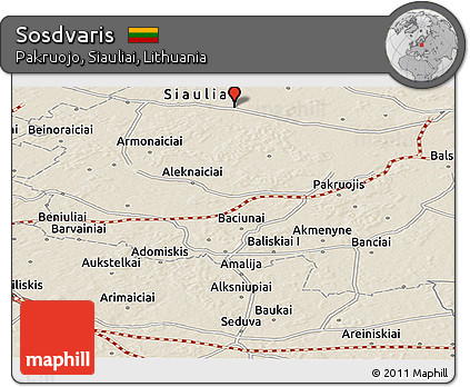 Shaded Relief Panoramic Map of Sosdvaris