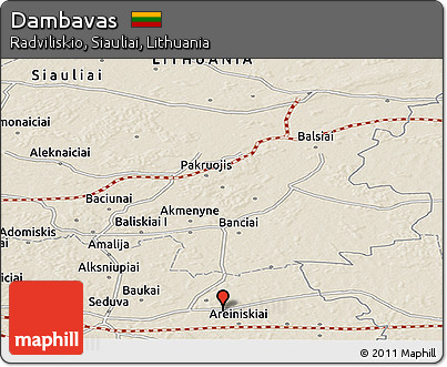 Shaded Relief Panoramic Map of Dambavas