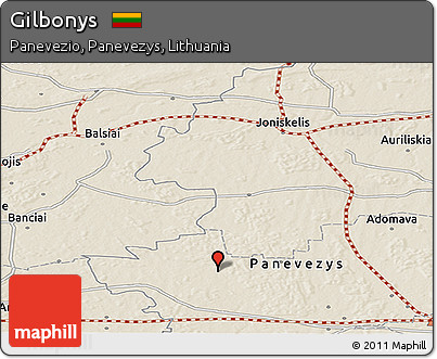 Shaded Relief Panoramic Map of Gilbonys