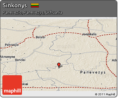 Shaded Relief Panoramic Map of Sinkonys