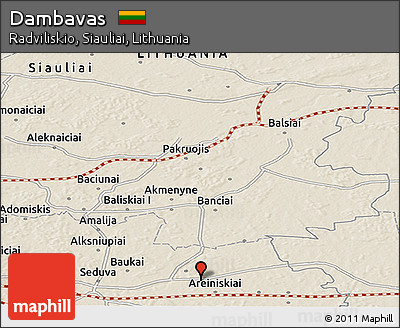 Shaded Relief Panoramic Map of Dambavas