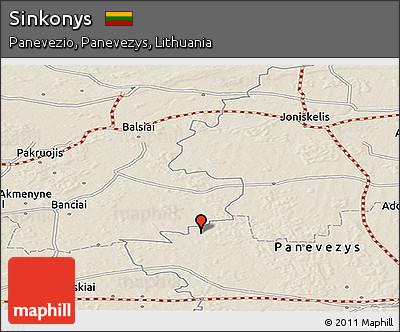 Shaded Relief Panoramic Map of Sinkonys