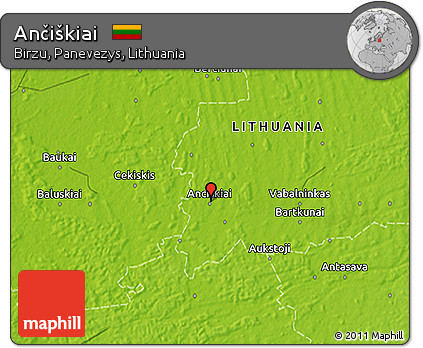 Physical 3D Map of Ančiškiai
