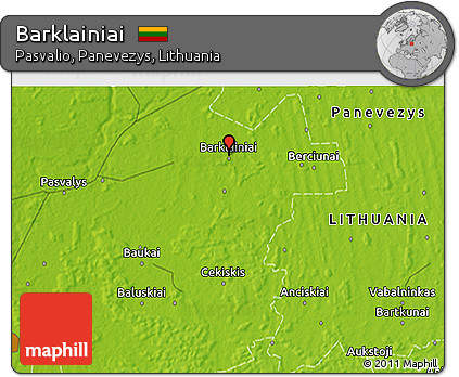 Physical 3D Map of Barklainiai