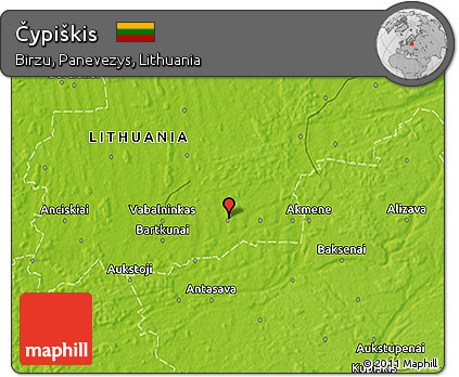 Physical 3D Map of Čypiškis