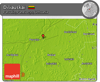 Physical 3D Map of Diliauskai