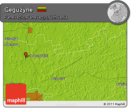 Physical 3D Map of Gegužynė